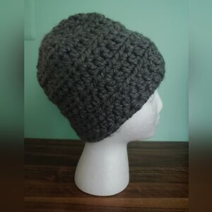 Like New Handmade Chunky Knit Beanie - Gray